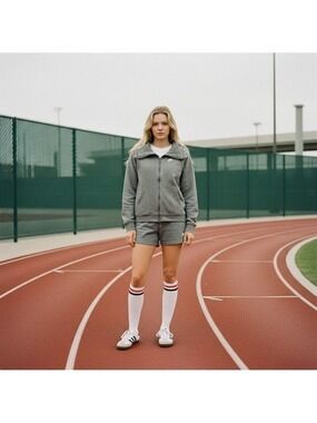 Nike Women’s Zip Up Hoodie Grey Fleece Swoosh Logo Size Small